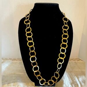Vintage Monet Hammered Ring Link Necklace